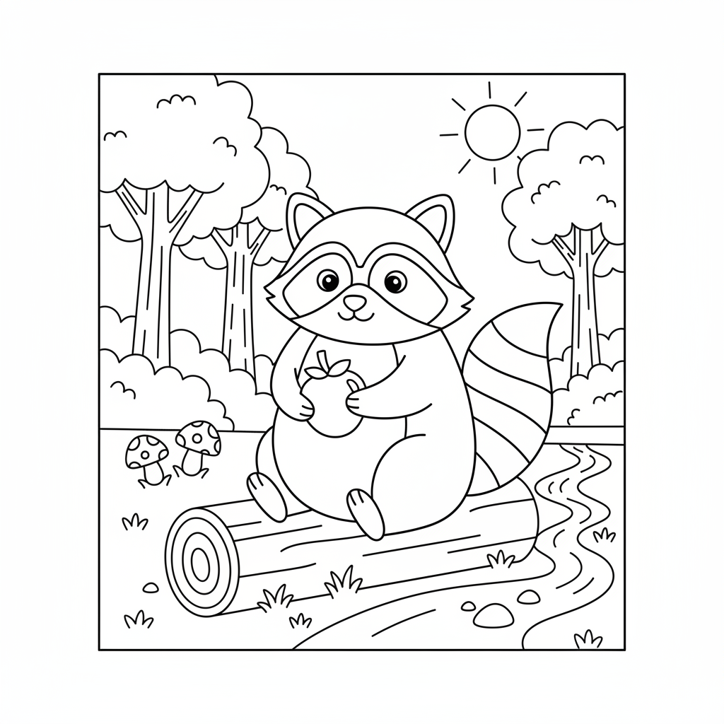 Coloriage raton laveur coloriage 3