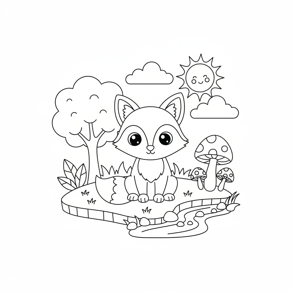 Coloriage renard coloriage 3