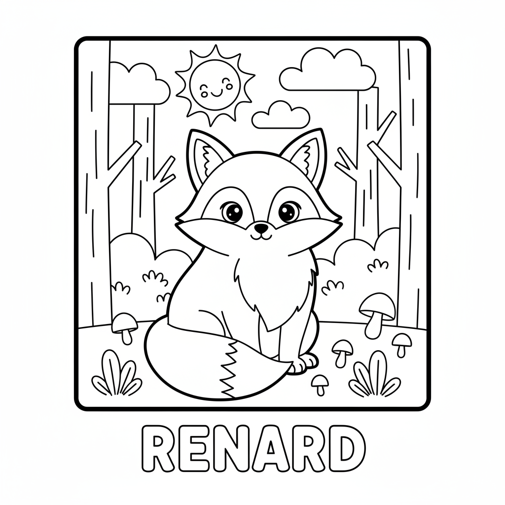 Coloriage renard dessin coloriage