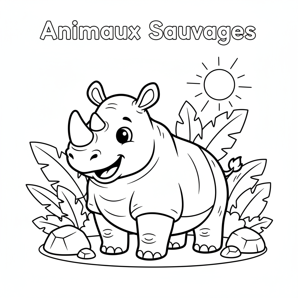 Coloriage rhinocéros coloriage