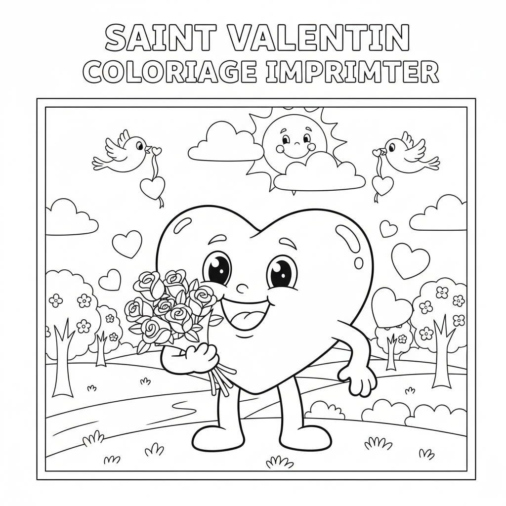 Coloriage saint valentin coloriage imprimer 3