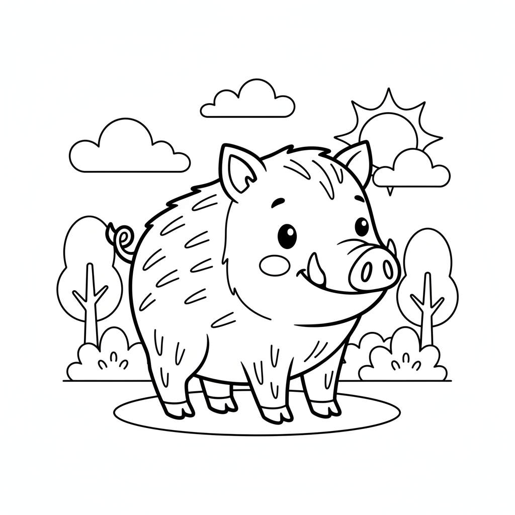 Coloriage sanglier coloriage