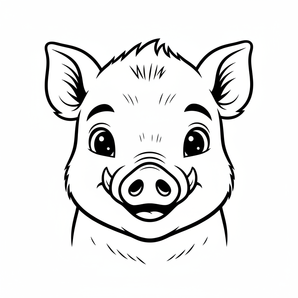 Coloriage sanglier coloriage 4