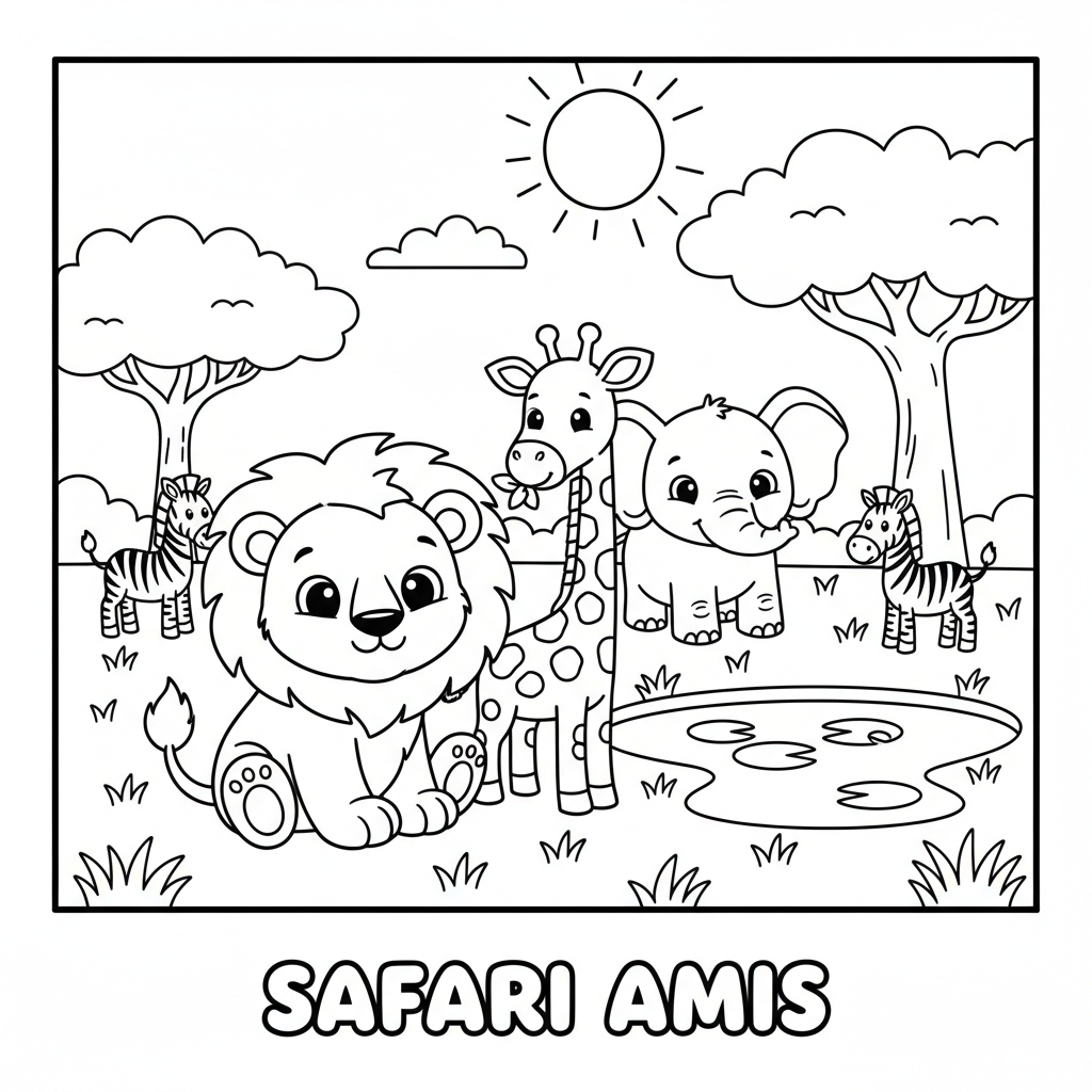 Coloriage savane coloriage