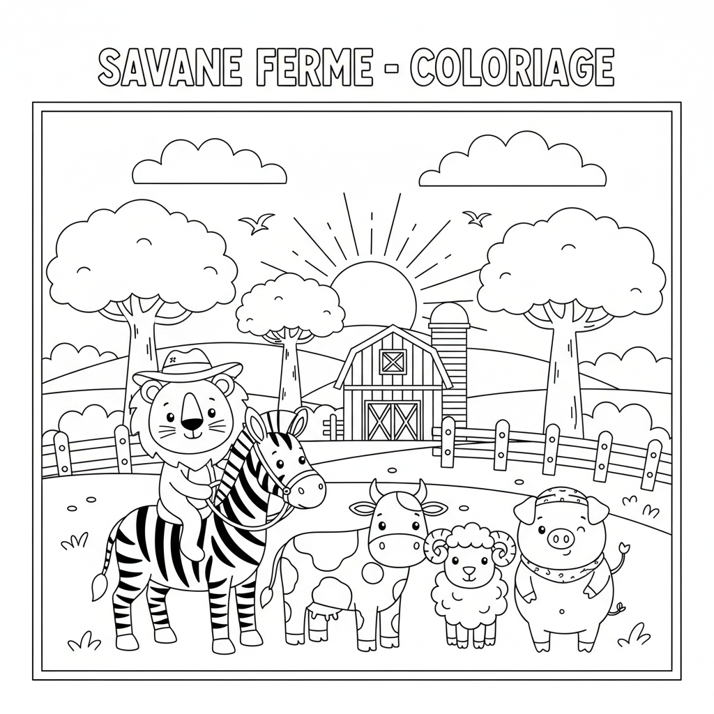 Coloriage savane coloriage 2