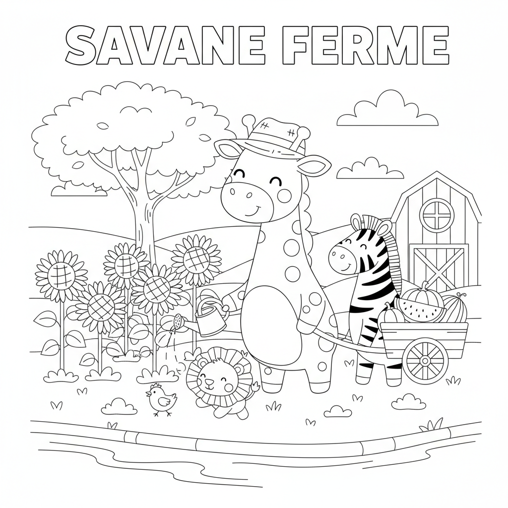 Coloriage savane coloriage 3
