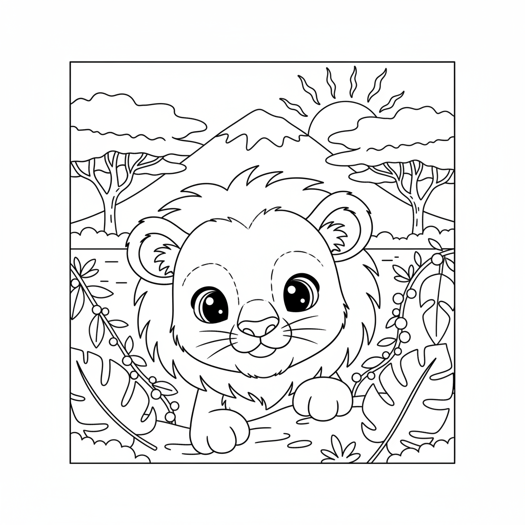 Coloriage simba coloriage 4