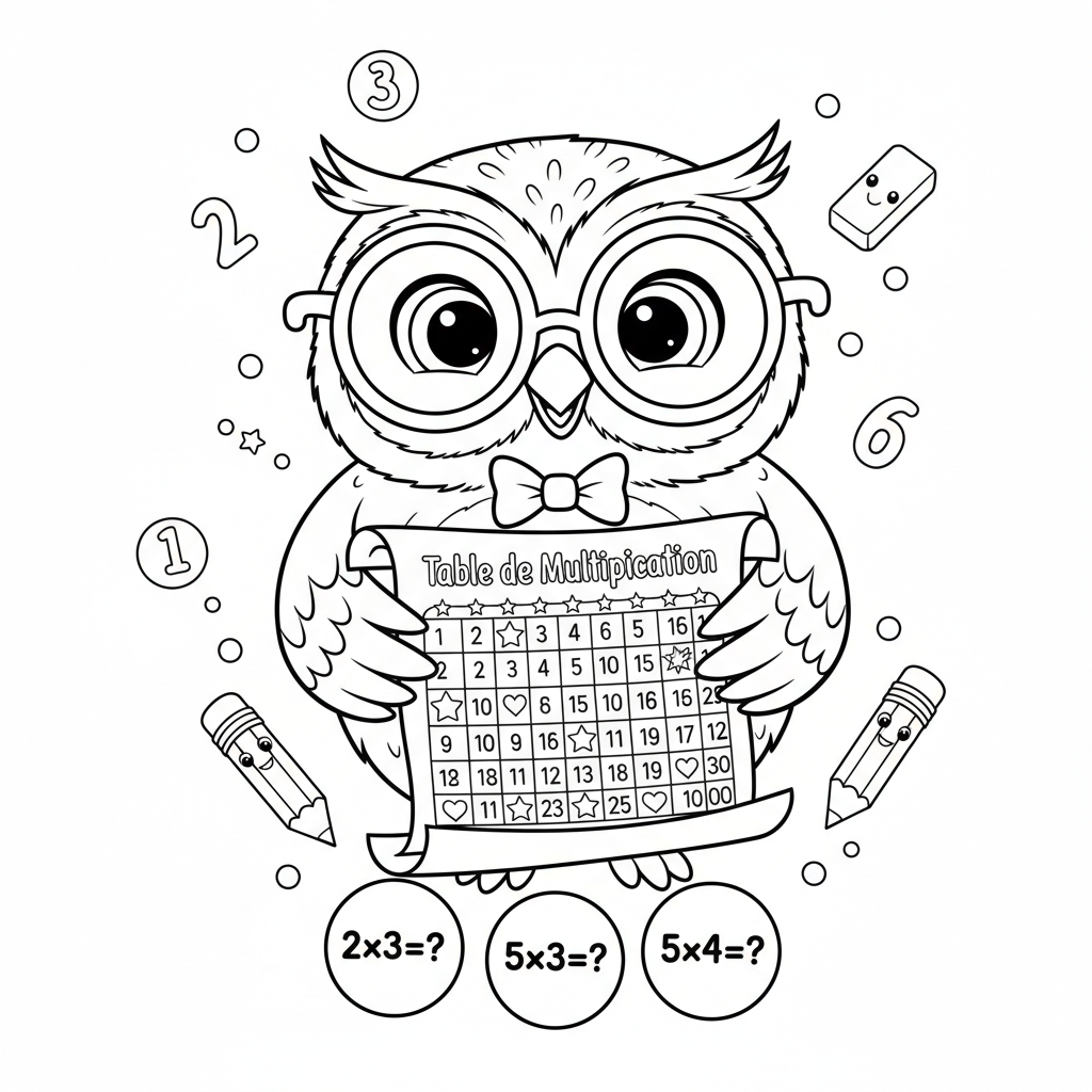 Coloriage table de multiplication coloriage 4