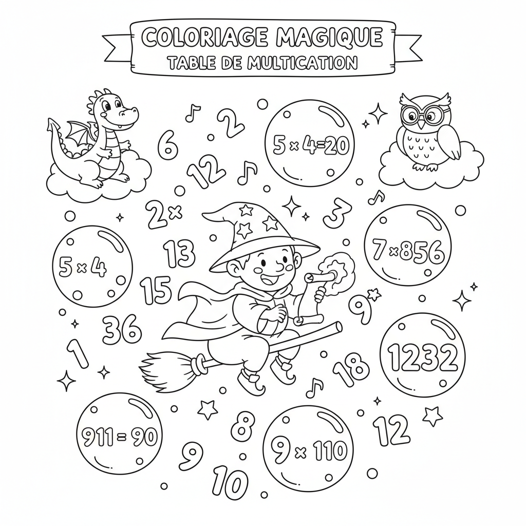 Coloriage table de multiplication coloriage 5