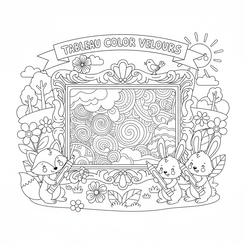 Coloriage tableau coloriage velours 3