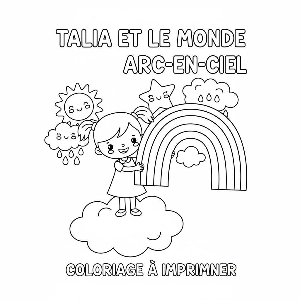 Coloriage talia et le monde arc en ciel coloriage à imprimer