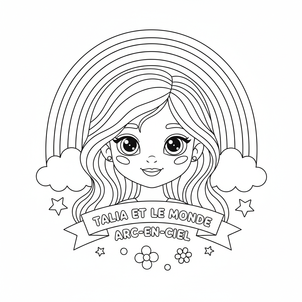 Coloriage talia et le monde arc en ciel coloriage à imprimer 4
