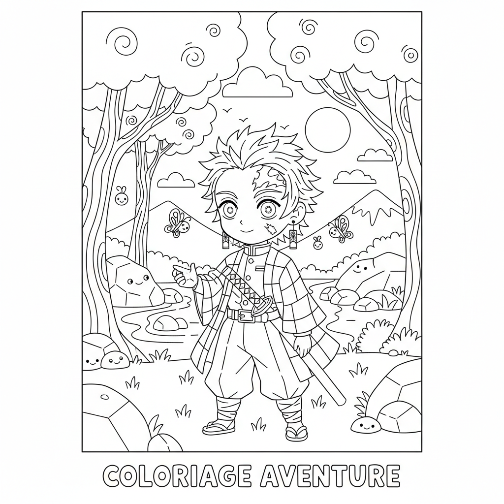 Coloriage tanjiro coloriage 3