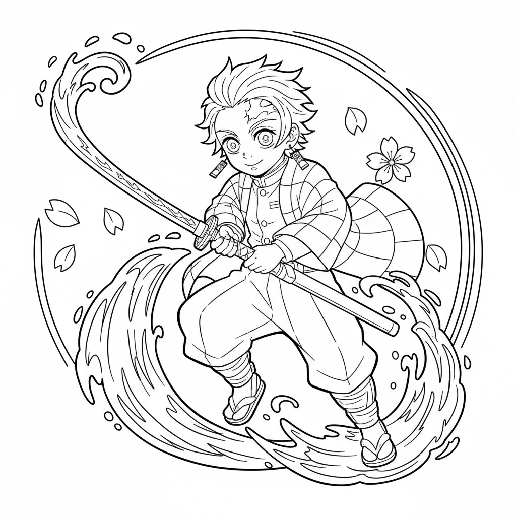 Coloriage tanjiro coloriage 5