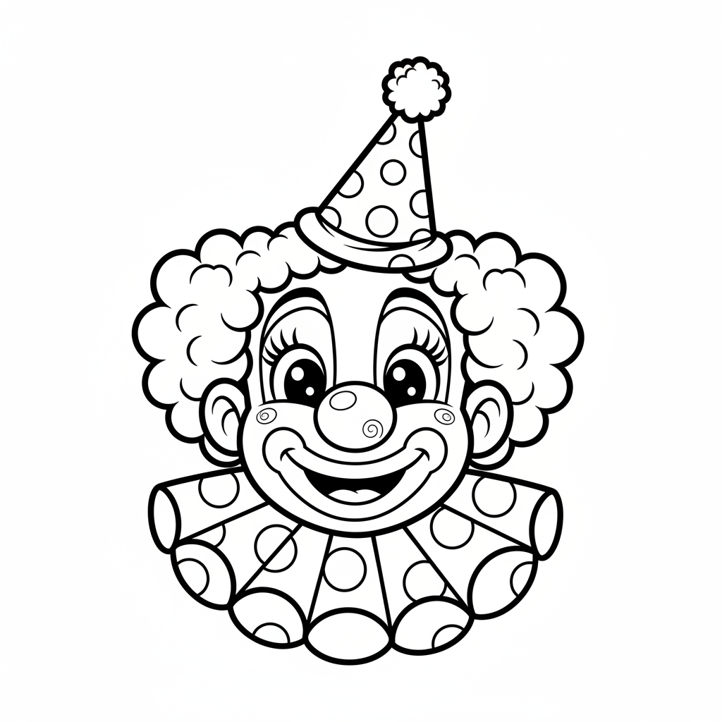 Coloriage tete de clown coloriage 2