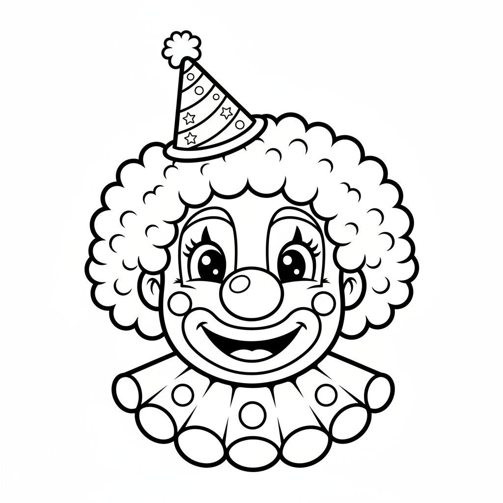 Coloriage tete de clown coloriage 4