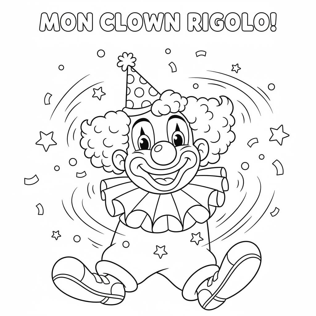 Coloriage tete de clown coloriage 5