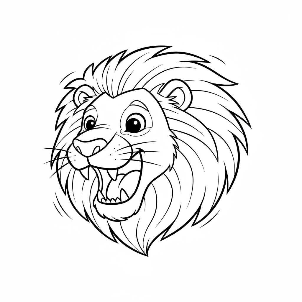 Coloriage tete de lion coloriage 5