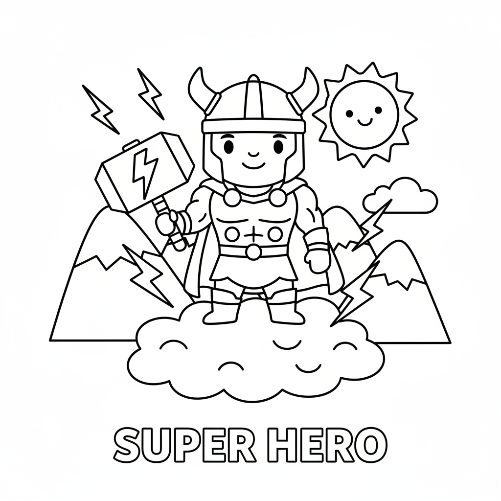 Coloriage Thor Coloriage Gratuit à Imprimer