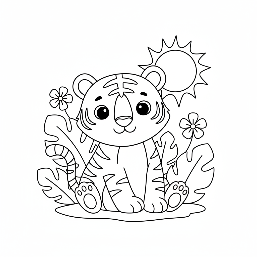 Coloriage tigre coloriage