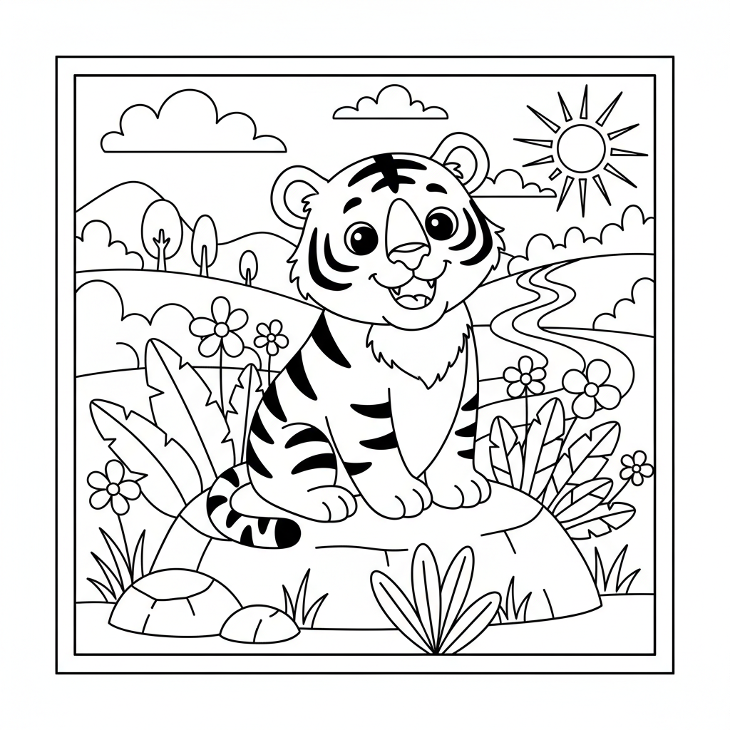 Coloriage tigre coloriage imprimer 3
