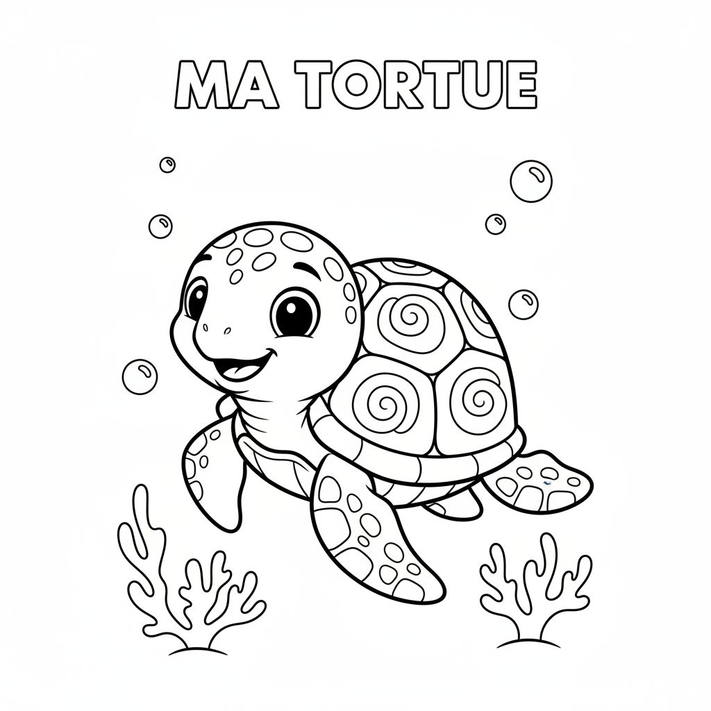 Coloriage tortue coloriage