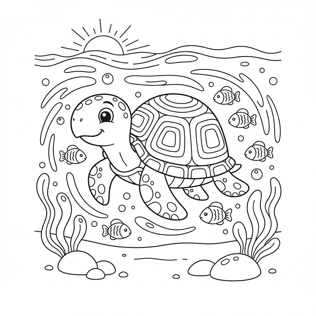 Coloriage tortue coloriage 3