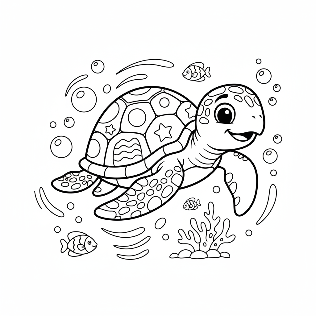 Coloriage tortue coloriage 5