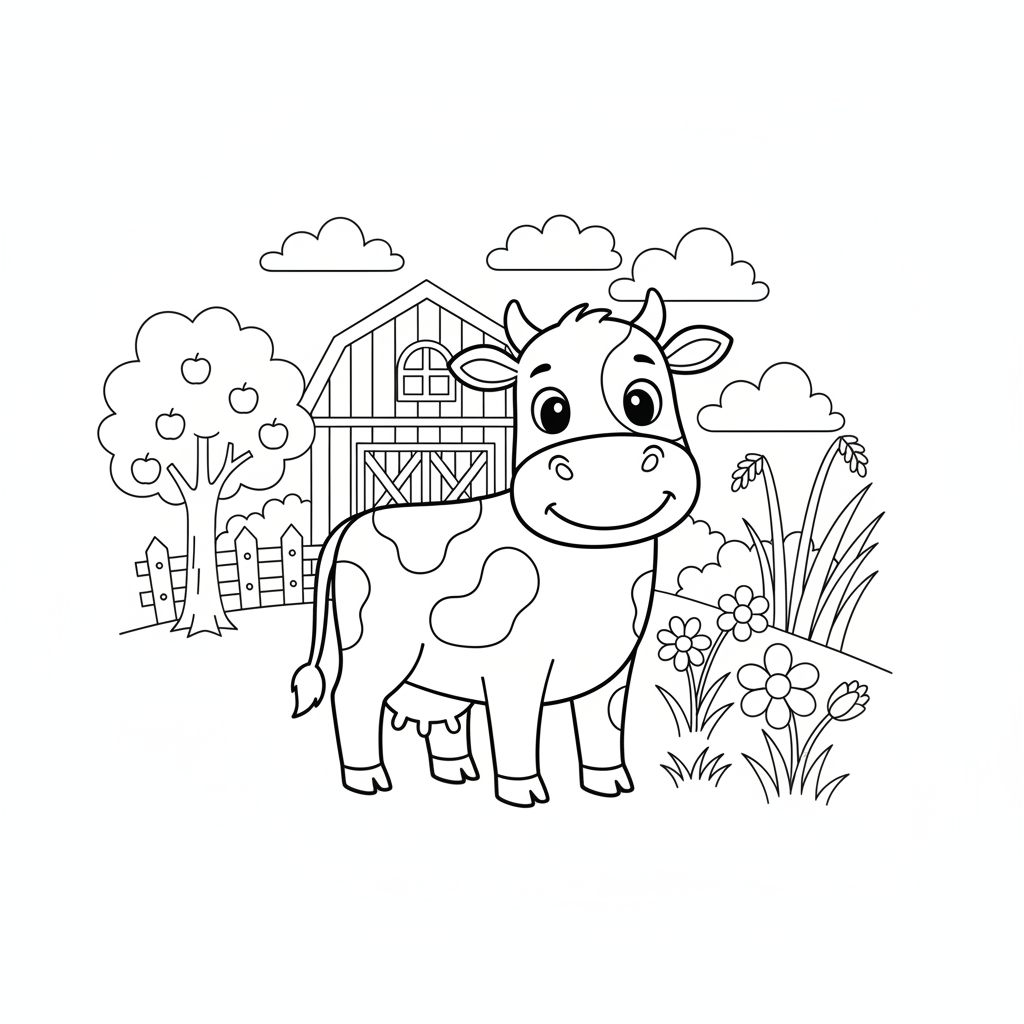 Coloriage vache coloriage 3