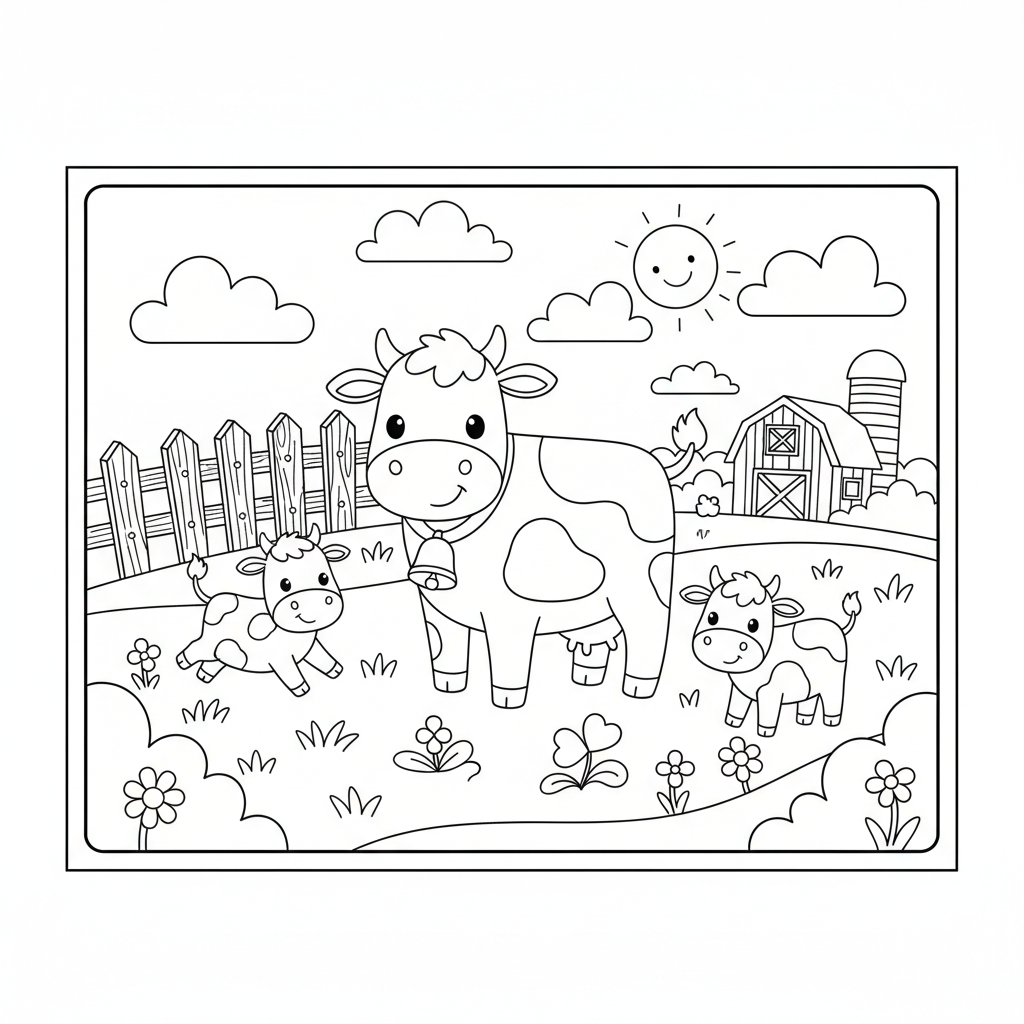 Coloriage vaches coloriage 3